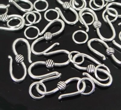 45pcs / 15 sets Antique Silver Pewter S Hook Clasp with Jump Rings 19x10mm - Image 1 of 3