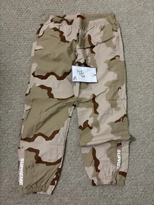 Brand New Supreme Full Zip Baggy Warm Up Pants Desert Camo Size Large Authentic - Picture 1 of 9