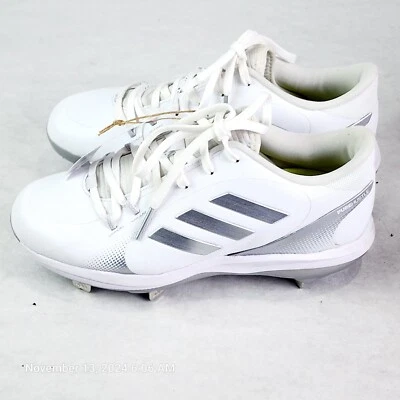 Adidas Cleats Women's Size 8 PureHustle 2 Softball Metal White FY4387 Spikes New - Image 1 of 4