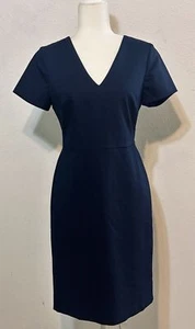 NWT J CREW Size 4 Navy Lined Cap Sleeve Dress Formal Business Old Money - Picture 1 of 14
