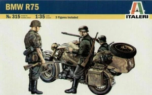 1/35 German motorcycle BMW R75 with Sidecar WWII Italeri 0315 Plastic Model kit - Picture 1 of 11