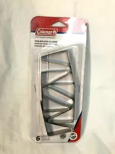 Coleman Picnic Tablecloth Clamps Stainless Steel tablecloth Table clamp 6 Piece - Picture 1 of 7