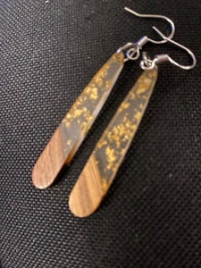 Ohrringe in Tropfenform, Retro schöne zarte Holz - Bild 1 von 2