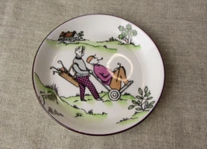 Vintage Gorringes, Small, Fine Bone China, Golfing Trinket Dish / Coaster - Picture 1 of 6