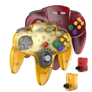 2PCS For Nintendo 64 Controller Game Gamepad Joystick 2.4G Wireless w/Rumble Pak - Picture 1 of 24
