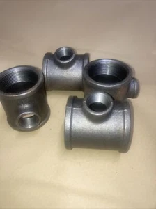 4x Malleable Iron 2” Reducing Tee Pipe Fittings 2” To 3/4” - Picture 1 of 1