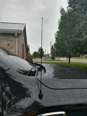 Antena de aço inoxidável preta 21" mastro rádio elétrico para Nissan Titan & Titan XD 04-23 - Imagem 1 de 4