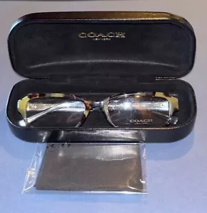 Coach HC6083 5357 Tortoiseshell Crystal Teal Eyeglasses Frames 50-17-135 mm - Picture 1 of 9