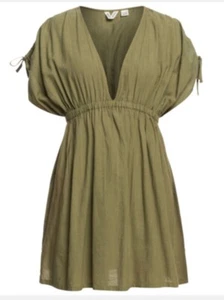 ROXY Women's Beach Cover up Dress Holiday Size XS Green BNWT - Picture 1 of 7