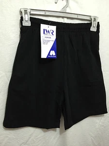 BNWT Girls/Boys Sz 6 LW Reid Black Elastic Waist School/Sports Rugby Knit Shorts - Picture 1 of 2