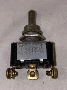 C-H Eaton SPST Momentary ON-OFF-ON Toggle Switch 10A@250VAC - Picture 1 of 2