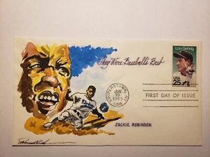Jackie Robinson, FDC, Wild Horse Cachets, Brooklyn Dodgers, MLB, H/P, 1989 - Picture 1 of 3