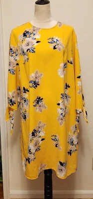 Vestido recto floral amarillo "Ana + Viv" talla XL (#207) Foto 1 de 3