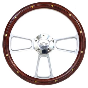 1948 -1959 Chevy Pick Up Trucks Wood & Billet Steering Wheel & Adapter - Bild 1 von 12