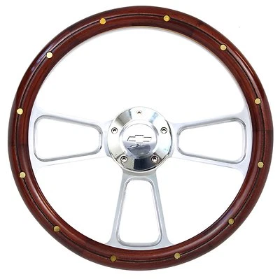 Volante y adaptador Chevy 1948-1959 pickup camionetas madera y billet Foto 1 de 4
