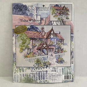 Kit point de croix orné de photos candamar designs rose cottage vintage neuf 50638 - Photo 1/3
