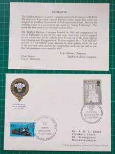 1969 Investiture 5D Talyllyn Tailway FDC Tywyn Merioneth Postmark - Picture 1 of 2