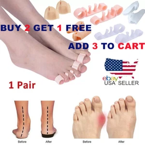 Toe Separator Bunion Corrector Silicone Straightener Orthopedic Toes Spacer US - Picture 1 of 53