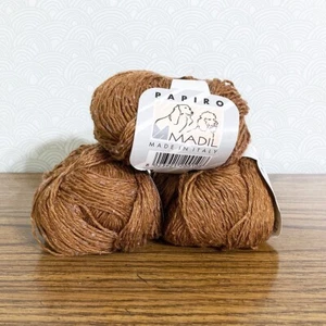 Hilo Madil Papiro Marrón 408 yd Seda Lino Rayón Mezcla Hecho en Italia Descontinuado - Imagen 1 de 4