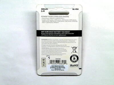 RadioShack 2.4V/300mAh "AAA" Ni-MH para Uniden (paquete de 2) 2302360 Foto 1 de 2