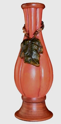 Уникальный керамический подсвечник тыквенное сходство с тыквенной лозой и листьями. - Изображение 1 из 4