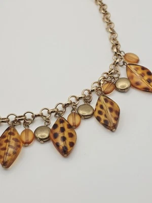 Collar Joyería Cáscara de Tortuga Acrílico Tono Dorado 18" Foto 1 de 4