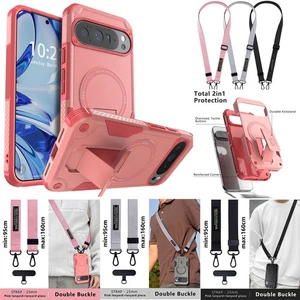 For Google Pixel 9 Pro/9 Pro XL Shockproof Stand Case Magnetic Cover Phone Strap - Picture 1 of 35