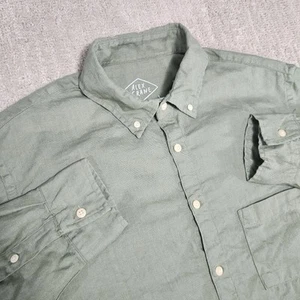 Alex Crane Playa Shirt Men Large 100% Linen Button Up Wealth Huckberry Moss - Picture 1 of 6