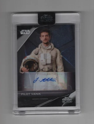 JOSEPH ALTIN AUTOGRAPH 2023 STAR WARS TOPPS CHROME BLACK PILOT VANIK #A-JA AUTO - Image 1 of 2