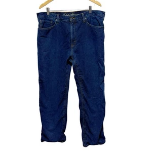 Pantalones de mezclilla Eddie Bauer para hombre 38 X 32 azul relajado franela forrados algodón pesado - Imagen 1 de 11