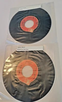 Bryan Adams 7" 45 rpm vinyl record LOT OF 2 Heaven & Straight From The Heart VG+ Foto 1 de 4