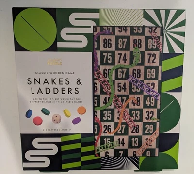 Wooden Snakes & Ladders Board Game Family Kids Classic Ages 6+ – FREE DEL - Image 1 of 3