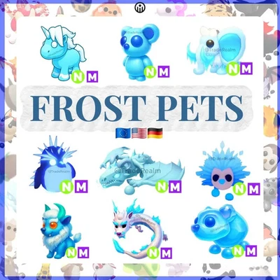 Roblox Adopt Me Frost Pet / FROZEN DRAGON/ PENGUIN / FURY / HAETAE/UNICORN/BEAR