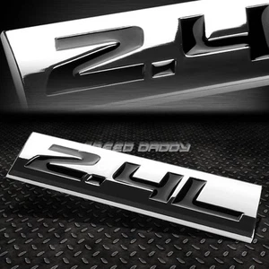 METAL EMBLEM CAR BUMPER TRUNK FENDER DECAL LOGO BADGE CHROME BLACK 2.4L 2.4 L - Picture 1 of 3