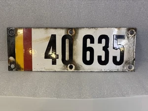 1947 - 1978 Serie Belgien Belgische Armee Militär Emaille Nummernschild - Bild 1 von 7