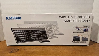 Topmate KM9000 Ultra Slim Wireless Keyboard and Mouse Combo White Silent Compact - Image 1 of 3