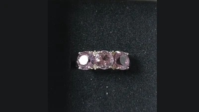 Trilogy in argento 925 con ametiste Rose de France - Immagine 1 di 4