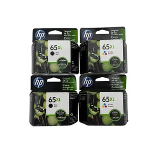 Lot 4 HP 65XL Black & Color Original Ink Cartridge Expired May 21 2021 New - Picture 1 of 3