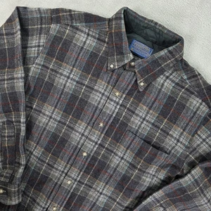 VINTAGE Pendleton Wool Shirt Mens M Brown Plaid Made In USA 60s Outdoor Workwear - Picture 1 of 13