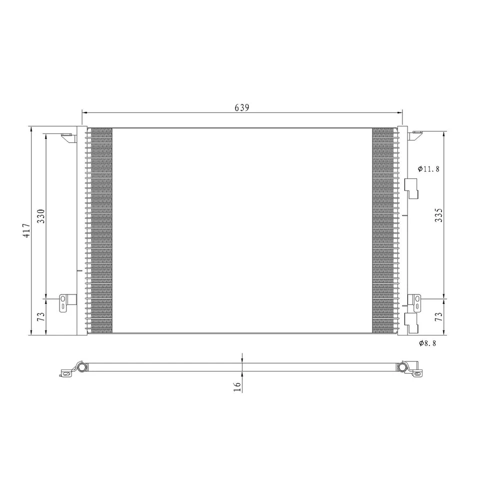 Condensador de aire acondicionado de repuesto nuevo CNDDPI3388 compatible con Saab 9-3 2003-2011 Foto 1 de 1