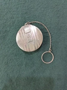Antique Sterling Silver Compact/ Box W/ Finger Ring 1.75" Diameter - Picture 1 of 5