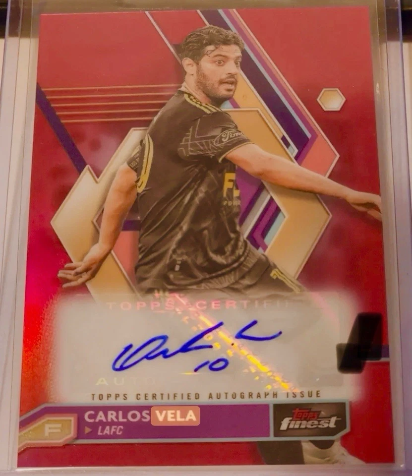 Carlos Vela RED AUTO # /5- 2023 Finest MLS Soccer LAFC Mexico - Image 1 of 1
