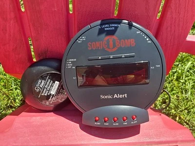 Sonic Alert Sonic Bomb  Alarm Clock with Vibrating Bed Shaker Black - Image 1 of 3