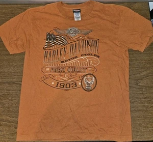Harley Davidson T-Shirt Terra Haute Indiana Double Sided Graphic Tee Herren Large - Bild 1 von 5