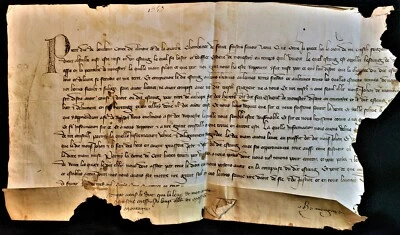 1347 PIERRE 1er DUC de BOURBON - INHERITANCE DISPUTE Handschriften auf Pergament - Image 1 of 4