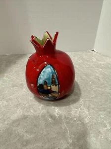 Decorative Ceramic Pomegranate Figurine Handmade Old Jerusalem 4” - Picture 1 of 4