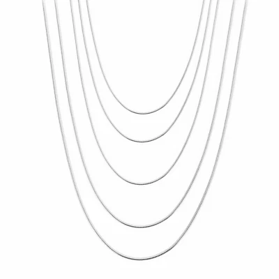 Rodio Su Argento Sterling 0.7mm 1mm Spesso Serpente Catena 40.6cm - 61cm 40 - - Immagine 1 di 4