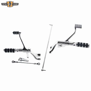 Kits de clavijas de control delantero cromadas aptas para Harley Sportster XL 883 1200 2004-2013 - Imagen 1 de 2