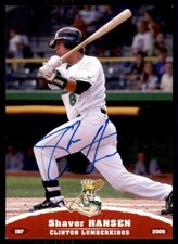 2009 Grandstand Clinton LumberKings Update Shaver Hansen Signed IP AUTO Clinton