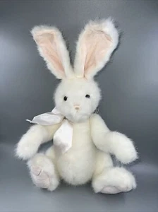 Bearington Ribbons White Bunny Rabbit 4114 Articulated Velvet Feet Easter Spring - Picture 1 of 9